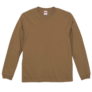 United Athle 5.6oz 長袖Tシャツ-リブ付き（ダークキャメル）