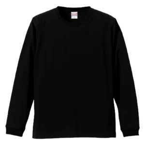 United Athle 5.6oz 長袖Tシャツ-リブ付き（ブラック）