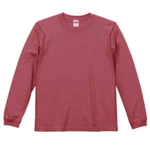 United Athle 5.6oz 長袖Tシャツ-リブ付き（ヘイジーレッド）